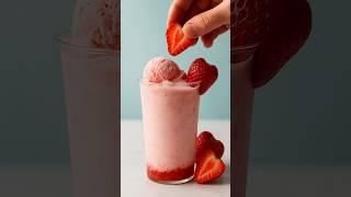 Strawberry Milkshake with Ice Cream #milkshake #strawberry #icecream