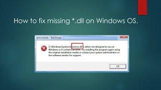 How to fix missing dll files in windows 11/10.