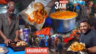 BRAHMAPUR Famous 3AM Breakfast | Unlimited Chutney & Curry | BRAHMAPUR Puri Upma | Street Food India