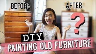 DIY Furniture Makeover // Repainting Old Furniture // by Elle UY