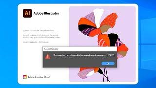 حل مشكلة the operation cannot complete because of an unknown error cant برنامج  Adobe illustrator