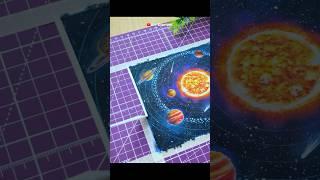 Oil Pastel Drawing Space ️ #creative #space #oilpastel #solarsystem #painting