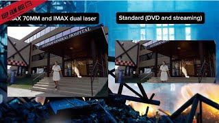 Dark knight hospital explosion scene IMAX 70mm comparison