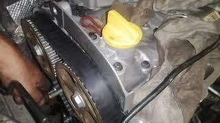 How to set timing marks Renault Symbol #installcylinderheadpart2