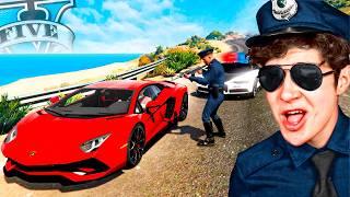 ROBANDO SUPER AUTOS como POLICÍA FALSO en GTA 5! ‍️ (Mods)