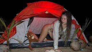 little girl gets lost in the jungle and is forced to spend the night on the shore of a wild lagoon