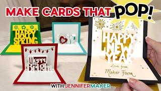 Make Pop Up Word Cards With Cricut! Free SVG Files For Holidays!