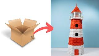 How To Make Lighthouse Of Cardboard | DIY lighthouse