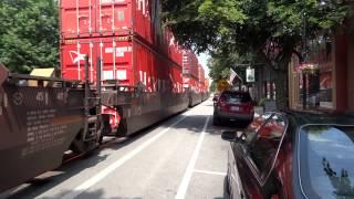 CSX train going through Main Street in La Grange KY captured in 1080p HD with a Sony DSC-HX30v.