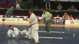 Brazilian kick from Alexey Gorokhov at the all Kyokushin karate world tournament 2009, Hungary