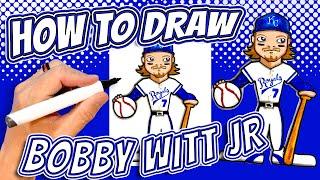 How to Draw Bobby Witt Jr. for Kids - Kansas City Royals MLB Baseball