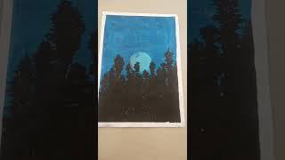 Nightscenery drawing#how is it?#... Youtubeshorts#... #sejal's art and craft#