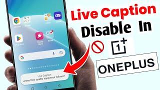 How To Turn Off "LIVE CAPTIONS" In Oneplus Smartphone | OnePlus Live Captions Off