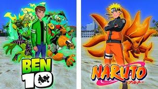 GTA V  BEN 10 VS NARUTO FIGHT VIDEO IN SHINCHAN FRANKLINARUTO#ben10 #naruto NARUTO