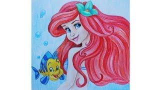 Как нарисовать РУСАЛОЧКУ карандашами Erich Krause How to Draw Mermaid Ariel | Art School