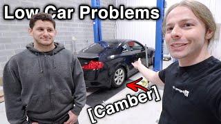 G35 Gets Z1 Adjustable Camber Arms [ FIX Lowered Car Problems // Lower Control Arms Install ]