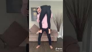 Paige and Finn doing the koala challenge on TikTok