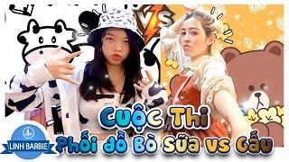 Cuộc Thi Phối Đồ Theo Chủ Đề Con Vật - Bò Sữa Vs Gấu I Linh Barbie Vlog