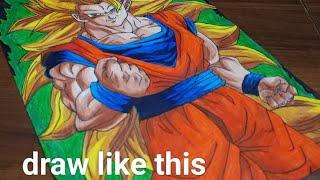 Drawing super Saiyan Goku 3  #trending #Goku