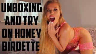 Unboxing and try on HoneyBirdette - #model #lingierie #honeybirdette #tryonhaul #blonde #stockings