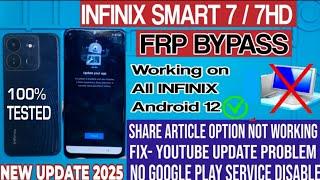 INFINIX SMART 7/7 HD FRP BYPASS Android 12 WITHOUT PC 2025 | Infinix X6516 X6515 FRP Bypass