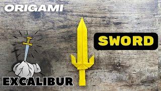 EASY EXCALIBUR ORIGAMI PAPER SWORD STEP BY STEP | DIY ORIGAMI OF KING ARTHUR SWORD PAPER EXCALIBUR