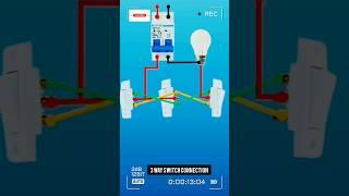 3 Way switch connection with 1 bulb#electrical#youtube#shorts#status#electric#experiment#creative