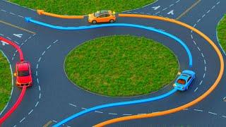 Which Car is NOT Using The Roundabout Correctly? MINDFULNESS Test! USA Rules Of The Road