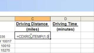 Driving Distance Calculator in Excel