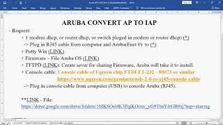 Aruba convert AP to IAP