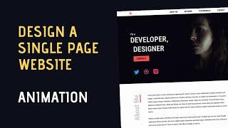 Design A Single Page Static Website (AOS Library for Animation)