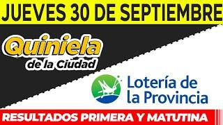 Quinielas Primera y matutina de La Ciudad y Buenos Aires Jueves 30 de Septiembre