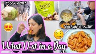 What I Eat In A Day! *Special* Gochujang Pasta, Spicy Chicken | Easy Meals | Anindita Chakravarty