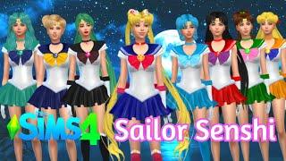 The Sims 4 - Sailor Moon - Sailor Senshi + link CC - Speed CAS part 1