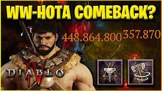 Hota-WW Barb Comeback? 500 Million Damage in New Meta! [Diablo 4 PTR Build]