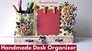 Handmade Desk Organizer/ How to make Stationary Organizer