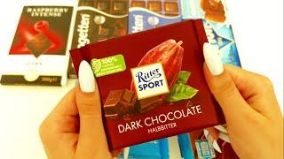 Chocolate Opening ASMR - Ritter Sport Dark Chocolate Halbbitter - ASMR Candy Satisfying Video