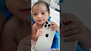 Adorable Newborn Baby Wants his Gift Phone @AfterBirth #beautifulbabies #funnynewborn