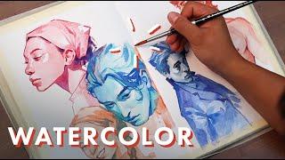 How to Paint Portraits with Just Two Colours | Watercolour Tutorial