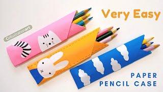 Very Easy Paper Pencil CasePencil Pouch Origami | Mini Stationary Organizer | DIY Paper Pencil Box