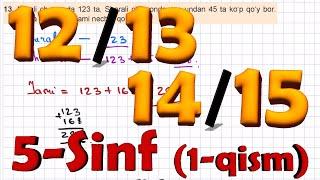 12-13-14-15-masala 5-sinf MATEMATIKA javoblari