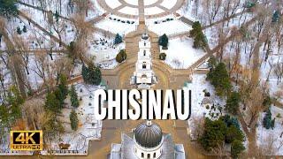 Chisinau Aerial Drone view of the capital of Moldova, January 12 2023