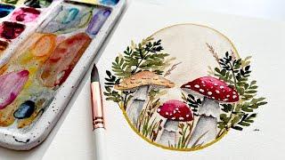 Watercolour Fall Mushrooms Are SO Fun To Paint!