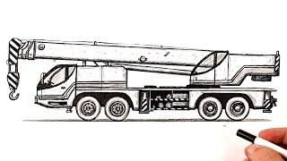 How to draw a Crane Truck