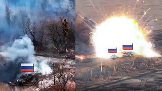 Crazy Moment Russian Tank Shoots Its Own Troops