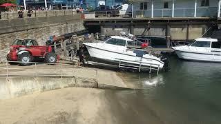 New boat launch Ventnor harbour Isle of Wight