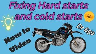 How to fix a hard start and cold start on a motorcycle. DR650