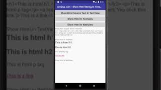 how to display html text in textview and webview