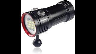 Torcia subacquea LetonPower L15 10.000 Lumens per video subacquei 100m professionale ricarica Type-C