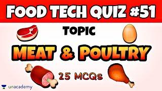 Meat & Poultry - MCQs | FSO Exam Important MCQs | Veteriy science MCQs | Food Tech Quiz #51